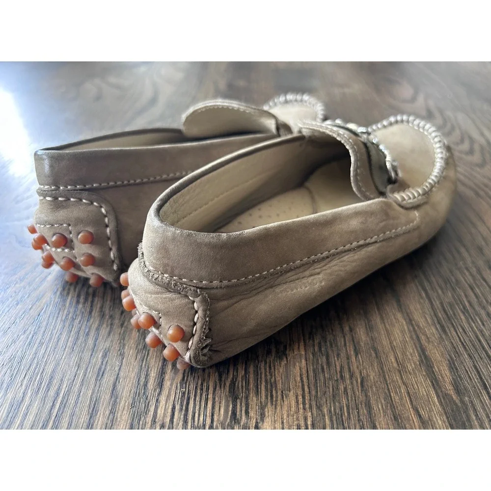 Primigi Kids Tan Leather Horsebit Driving Loafers Taupe Slip On Shoes Size 1Y